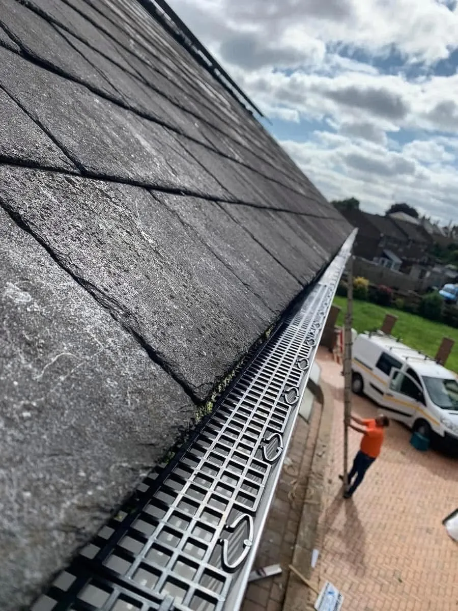 Gutter guard fitted on a slate roof in Padstow